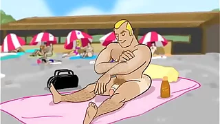 Desenho na Praia fazendo um Sexo Gay