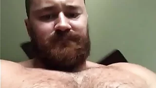 Hot Dominant Musclebear Flexing and Showing Huge Dick. Sexy Omega Muscle Worship