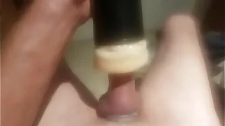 Slamming a shot and stroking my cock in pussy
